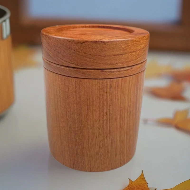 hlm花梨木茶叶罐盘香罐规格9*7cm