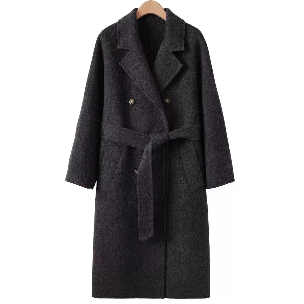 经典秋冬新款绵羊毛双面羊毛百搭毛呢外套