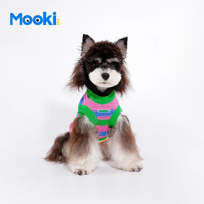 mookipet猫猫狗狗宠物秋冬服饰撞色潮流针织背心设计感可爱舒适