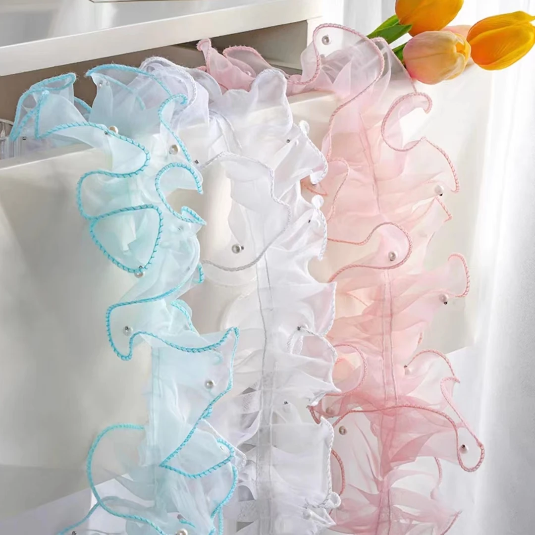 【绿萝】高质量 欧根纱褶皱卷边花边 鲜花包装资材