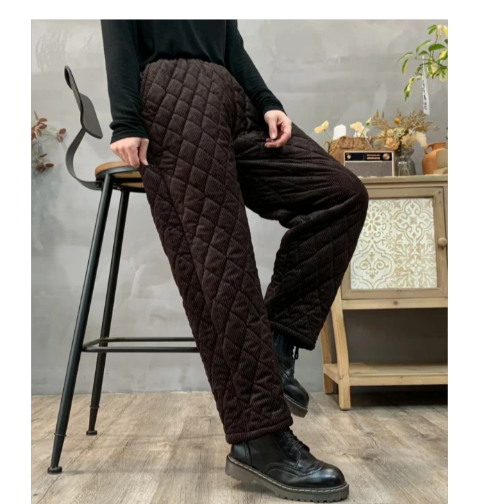 粗条灯芯绒复古外贸民族风加绒加厚时尚显瘦百搭韩版哈伦裤ZXX