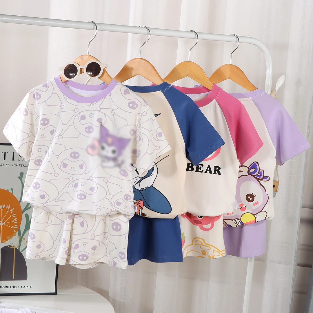 儿童款睡衣夏季短袖两件套透气中大童卡通空调服套装男女童家居服