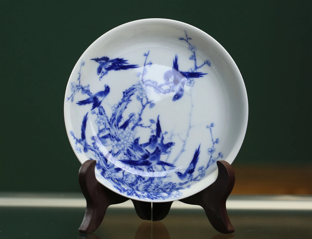 妙色青花十二喜壶承陶瓷纯手工