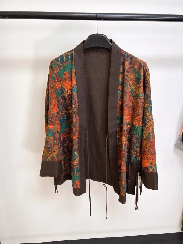 2024秋冬新款香云纱100桑蚕丝敦煌新中式双面茶服