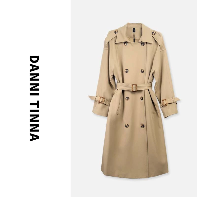 DANNI TINNA英伦风中长款风衣外套