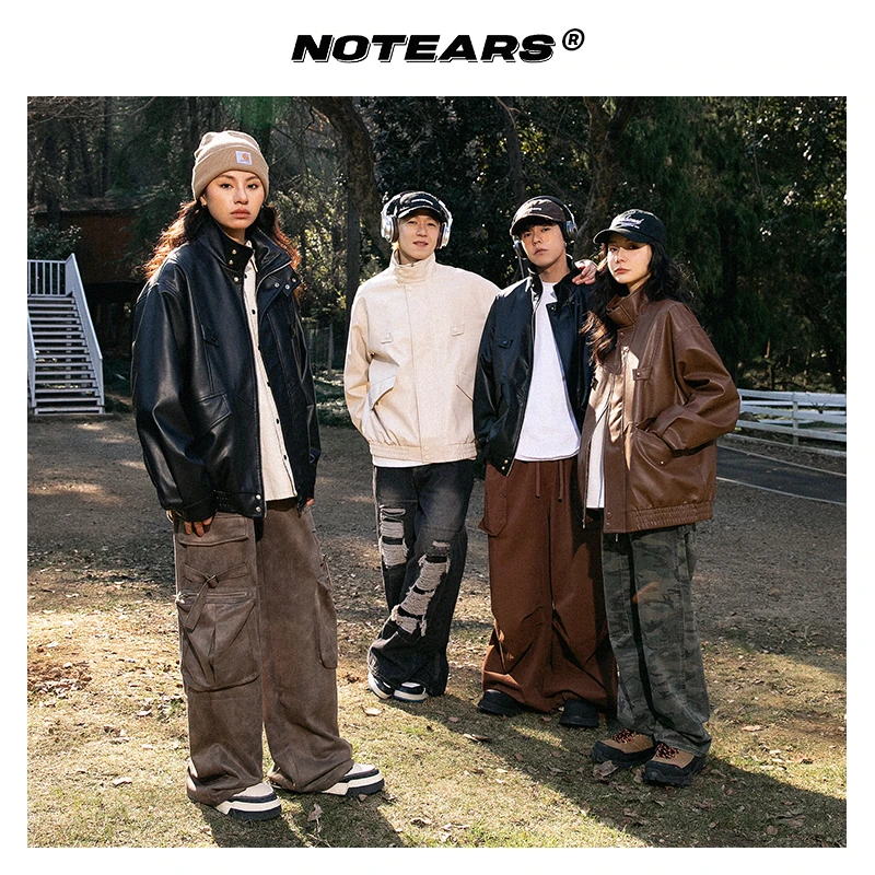 NOTEARS/没有眼泪 美式休闲皮夹克情侣穿搭外套6622