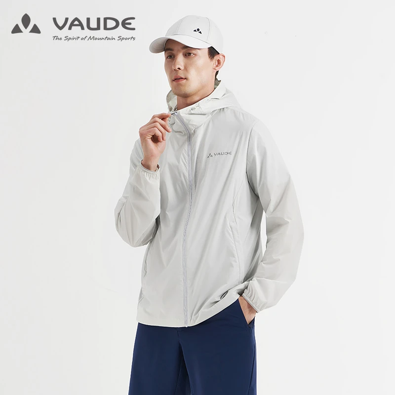 VAUDE巍德春夏新品轻薄弹力连帽风衣男户外运动防晒衣VG2215503
