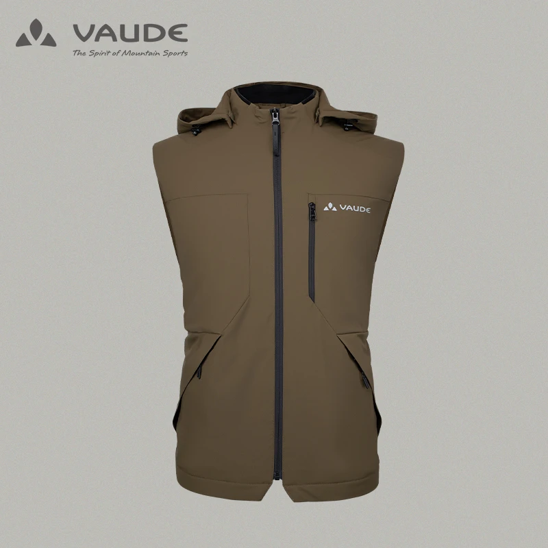 VAUDE巍德户外运动春款防泼水软壳P棉服背心男帅气有型VG2110106