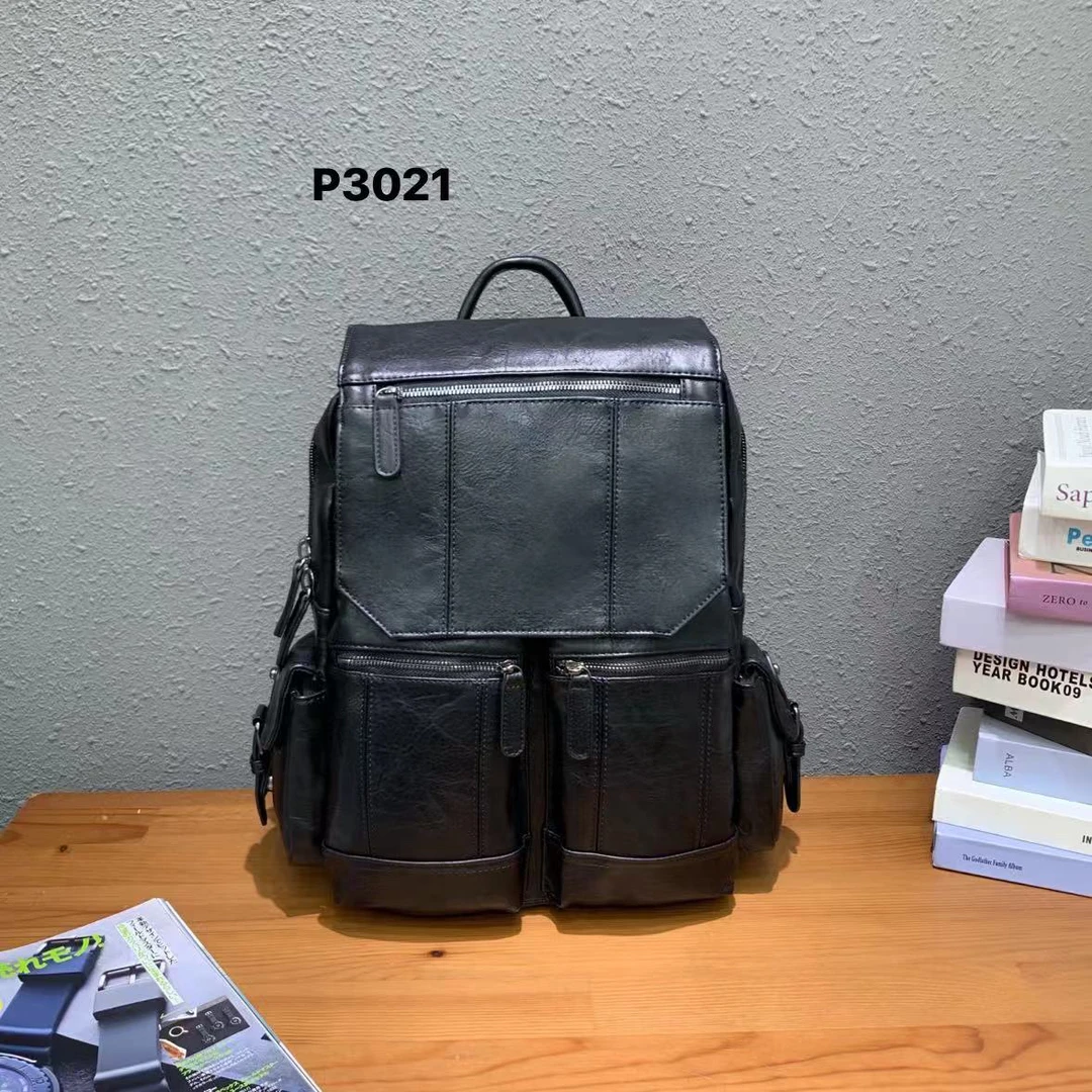 手工牛皮韩版双肩包女休闲潮流书包学院风个性真皮女士包P3021