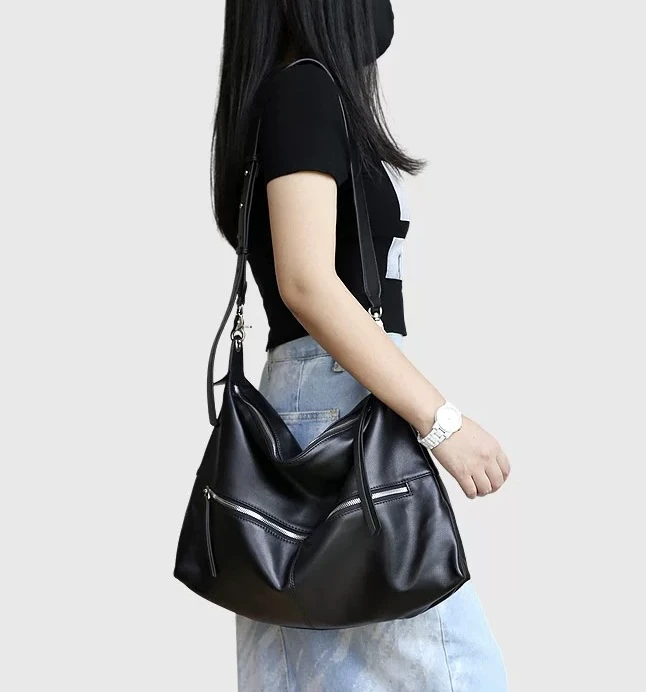 新款托特包女包多口袋时尚单肩斜挎包大容量旅游包旅行9771