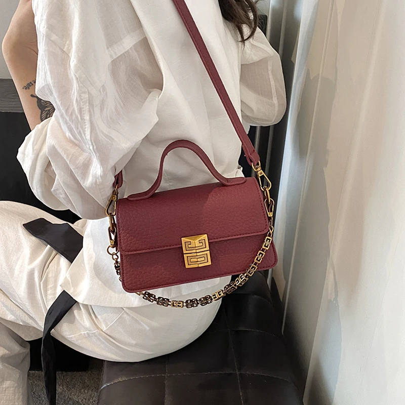 跨境2024秋季新款法国小众链条腋下包包女质感法棍包时尚斜挎包