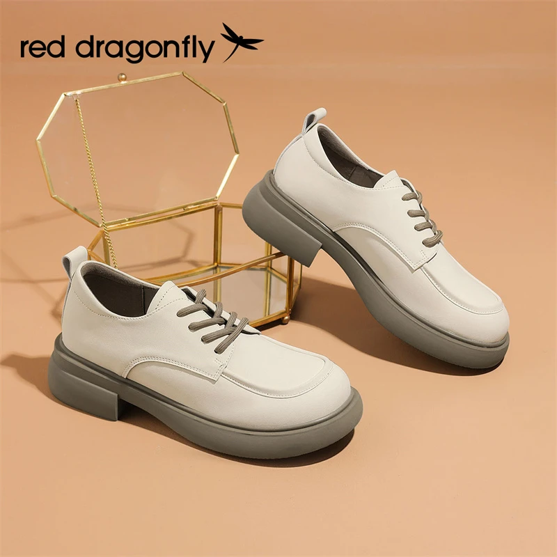 红蜻蜓学院风小皮鞋女2025夏季新款配裙子jk制服鞋子白色低跟单鞋