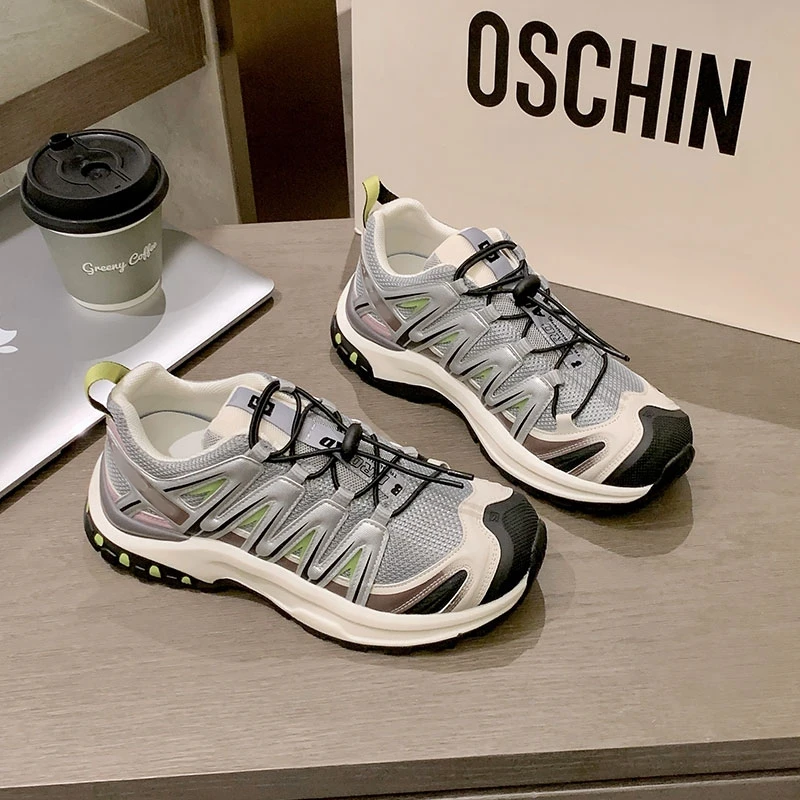 户外登山鞋跑步鞋春夏新款网面运动鞋男女款轻便透气厚底老爹鞋女