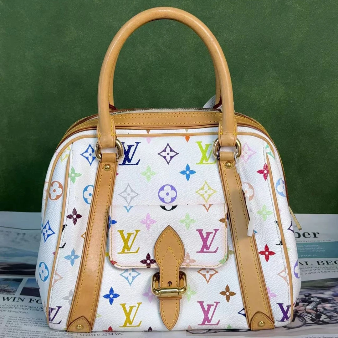95新 LouisVuitton/路易威登 LRS/白三彩保龄球包/手提包/00661