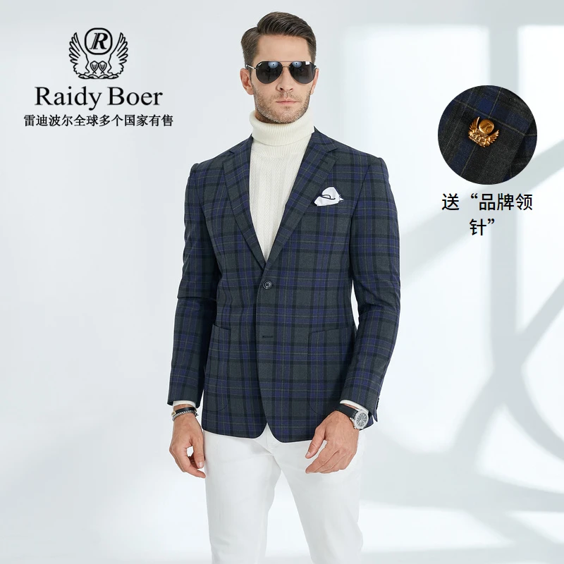 Raidy Boer/雷迪波尔秋冬季男士商务休闲经典款英伦格纹西服 2003