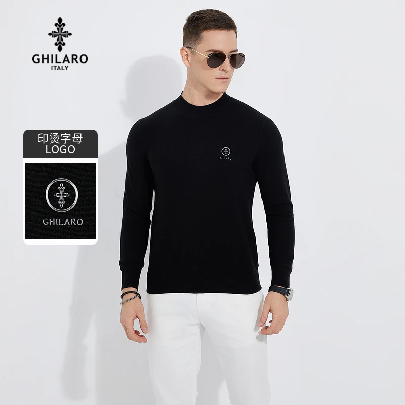 GHILARO/古劳吉那诺冬季男绵羊毛混纺冬季保暖可机洗毛衣5009-70