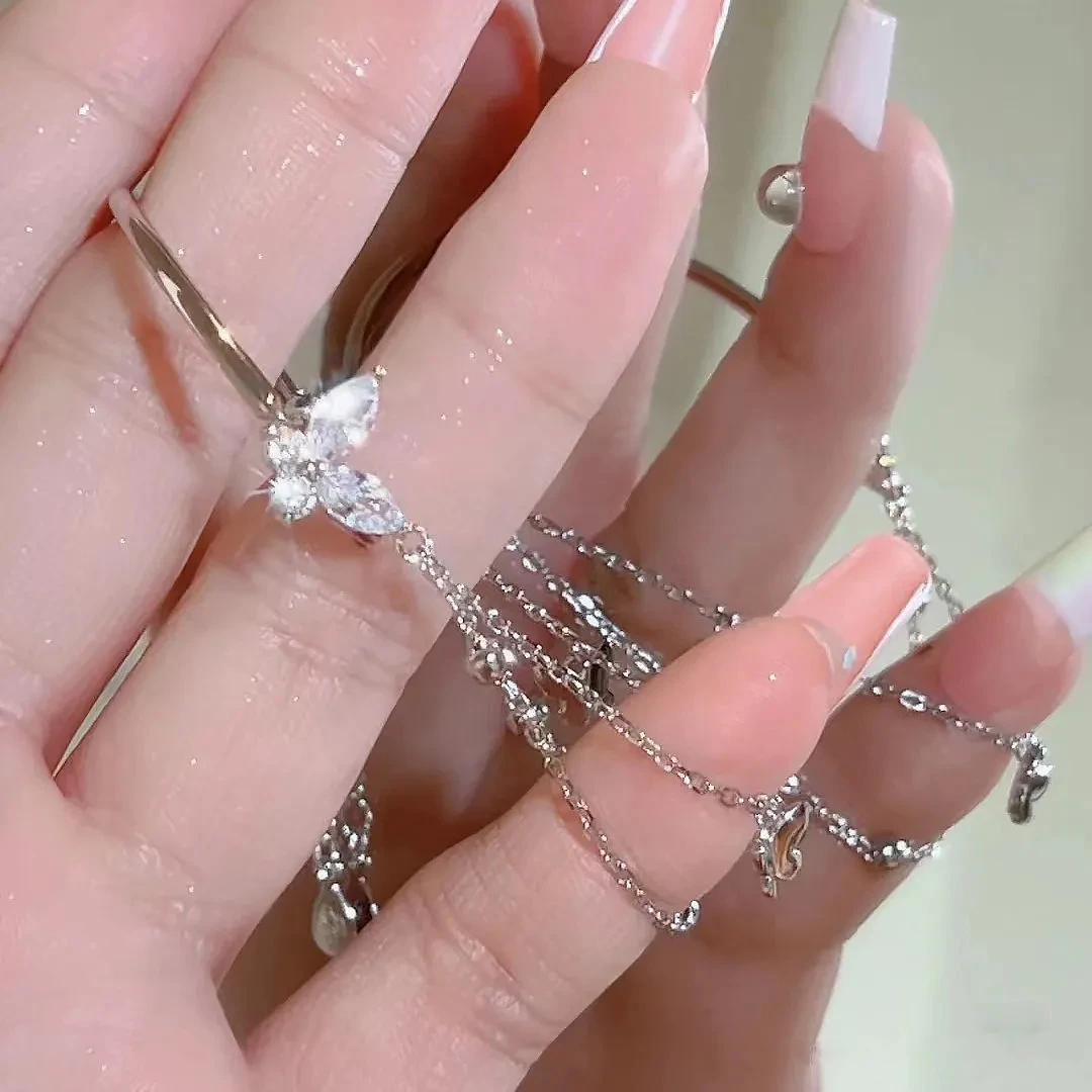 925银手链 半镯仙气蝴蝶手链新年新款爆款小众轻奢高级感银镀手饰