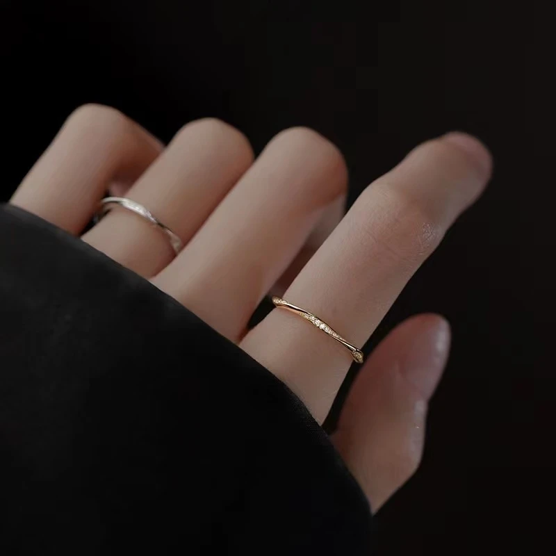 925银戒指 925银莫比乌斯环素圈戒指女款轻奢设计小众气质百搭戒