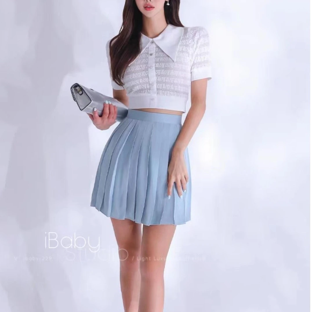 学院风高腰半身裙学生英伦短裙百褶裙休闲时尚百搭显瘦