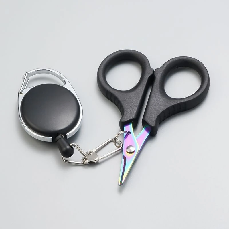 懒人专用路亚路滑漂矶钓带拉环pe剪刀碳线鱼线精致剪刀收缩绳钓鱼