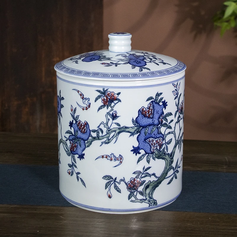 景德镇陶瓷茶叶罐手绘高档中式复古家用防潮密封罐散茶便携储存罐