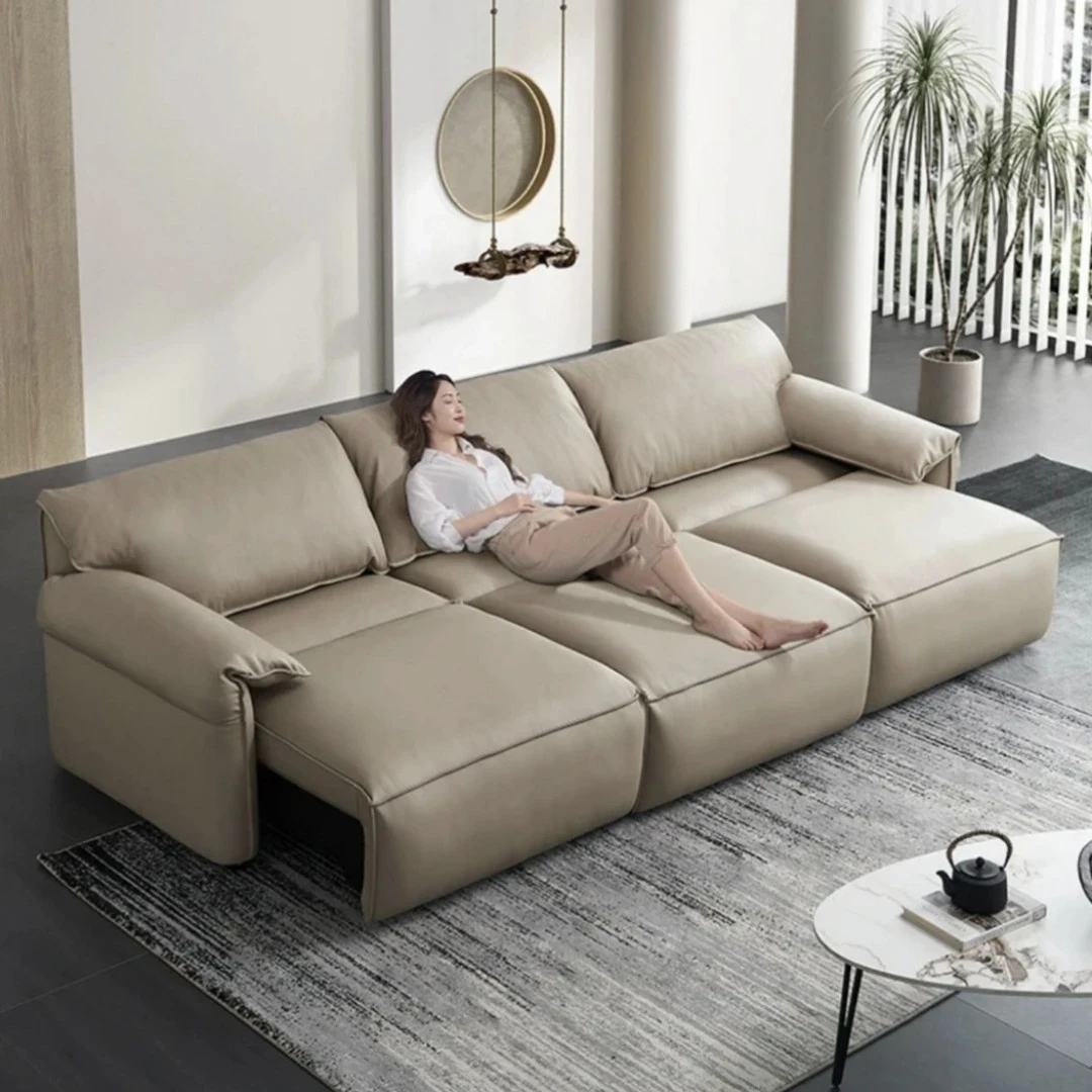 意式极简真皮沙发客厅大小户型现代简约大象耳朵高级电动沙发床