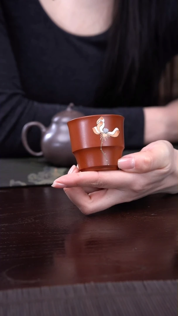 【闪购商品】紫砂3荷花小口杯朱泥礼盒