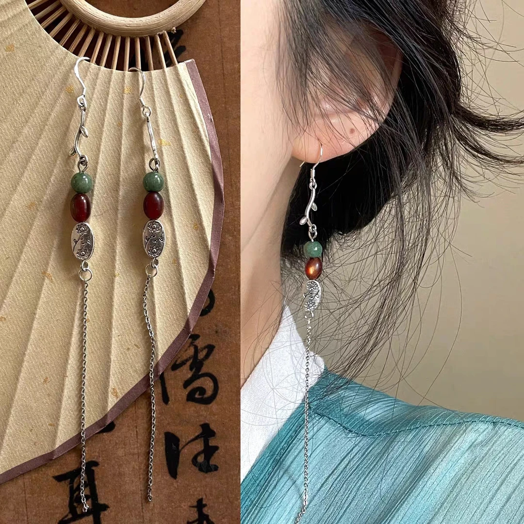 【回到过去】百搭长款流苏国风新中式耳环耳饰 女古风耳钉超仙耳