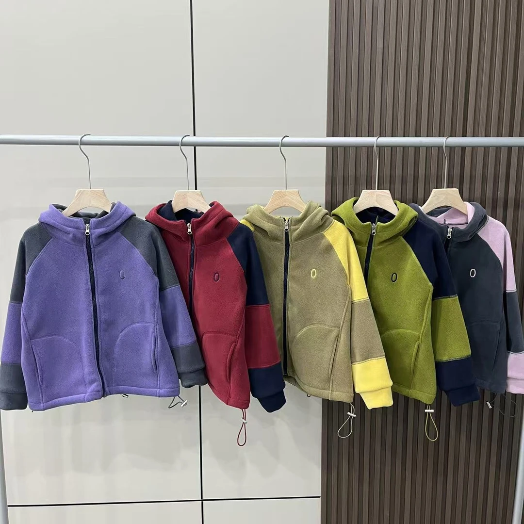 儿童连帽拉链开衫加绒卫衣外套男童女童运动衣秋冬百搭款加厚外套