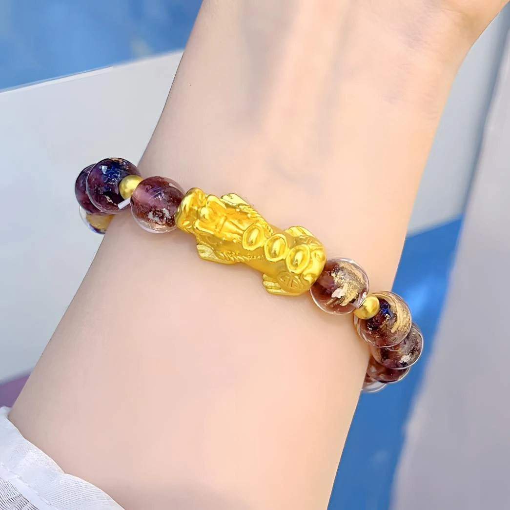 铜合金琉璃手链 元宝貔貅手串手链时尚情侣百搭精美气质国风手串
