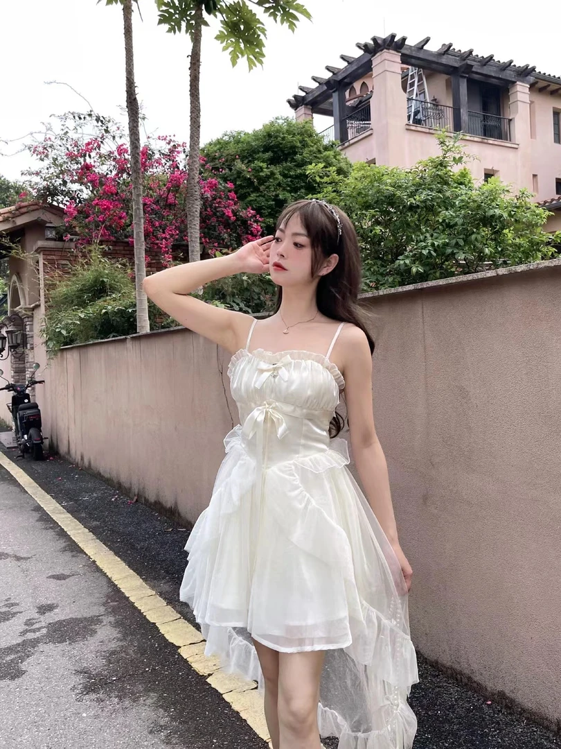 {半糖}莫奈花园风夏季甜美显瘦气质公主裙小个子新款小众初恋