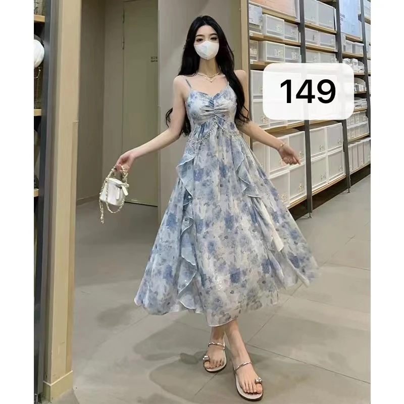 {半糖1}莫奈花园风夏季甜美显瘦气质公主裙小个子新款小众初恋