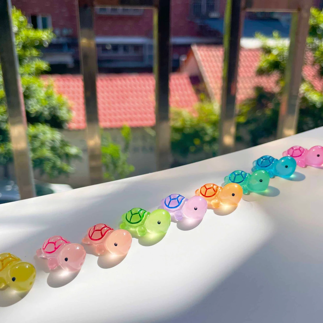 【直播拆】手绘夜光MINI龟对对碰小鼻嘎树脂小摆件饰品玩具摆件