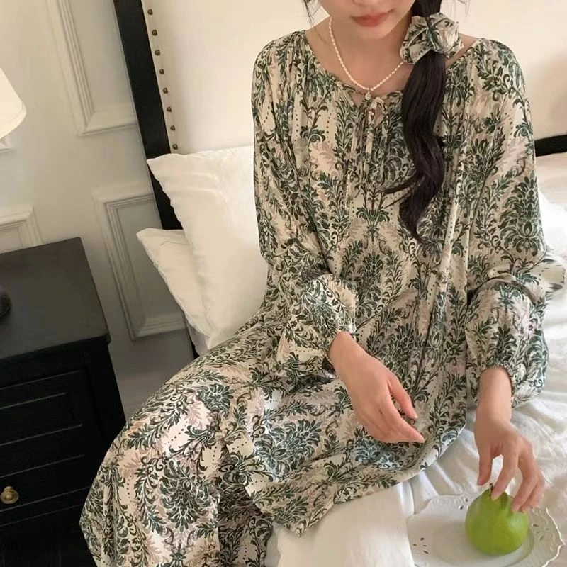 【现货】中国风睡衣女套装2024春秋爆款国潮水墨印花薄款长袖家居服