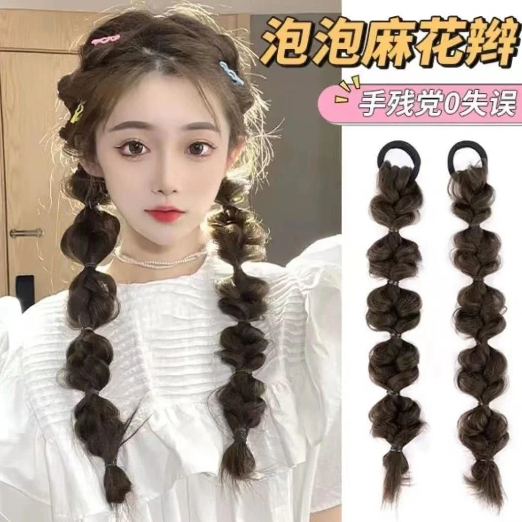 假发女泡泡辫子绑带式灯笼辫拳击辫马尾蓬松自然假发辫夏季脏脏辫