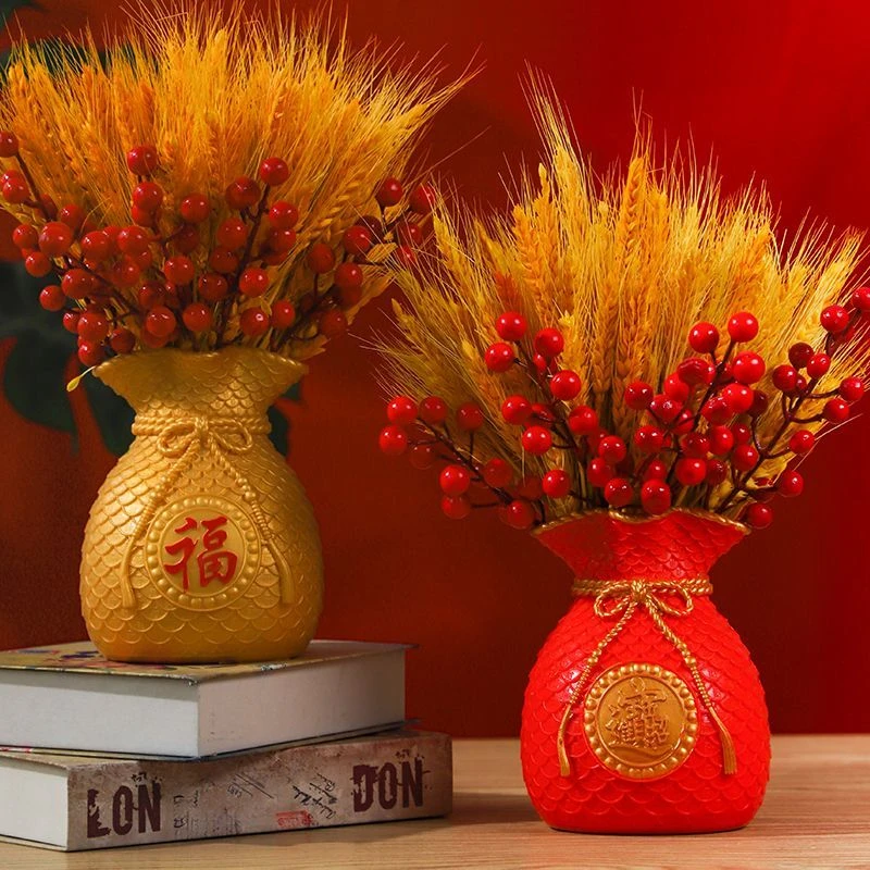 黄金麦穗花篮干花天然麦穗花卉田园摆件工艺品装饰摆件室内大麦花