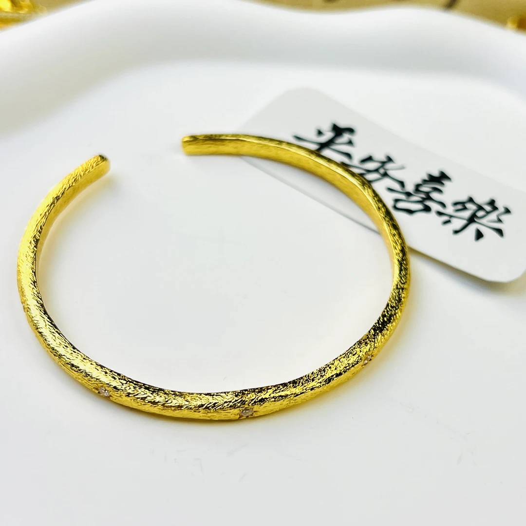 铜合金手镯 【煋火原创】升级拉丝云感气质百搭手工时尚精致