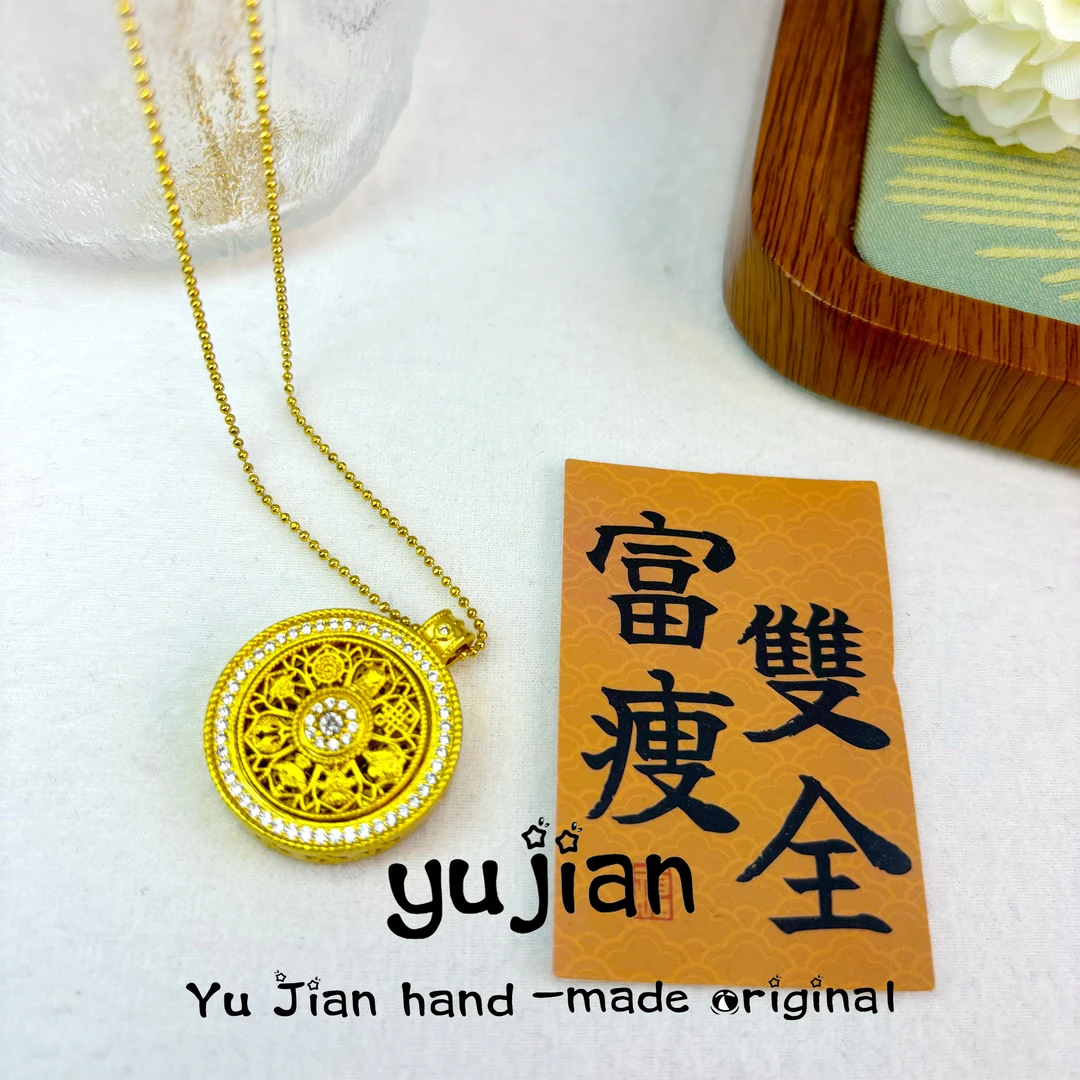 铜合金项链 【煋火原创】八宝罗盘时尚百搭气质项链手工项链C3024