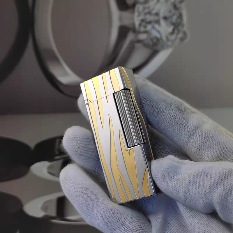 原创纯铜手工个性超细窄机纤巧版侧滑煤油打火机便携定制双色时尚