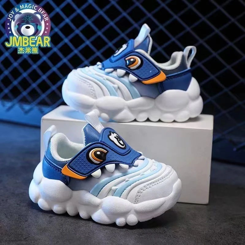 JMBEAR/杰米熊童鞋学步鞋春款机能鞋毛毛虫皮面儿童鞋婴儿软底鞋