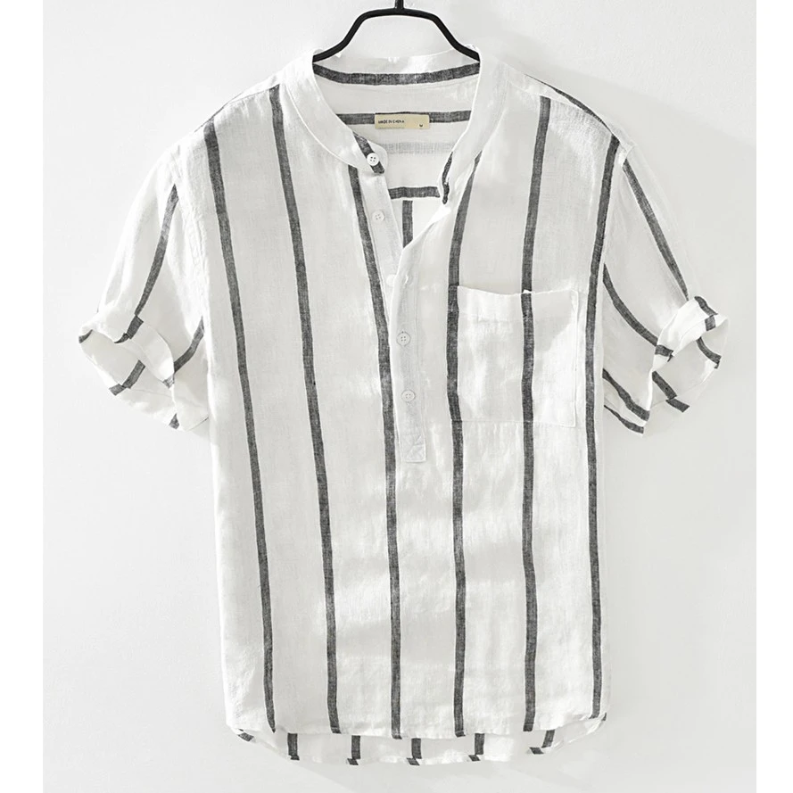 夏季薄款夏装翻领上衣男装时尚百搭男士宽松1795