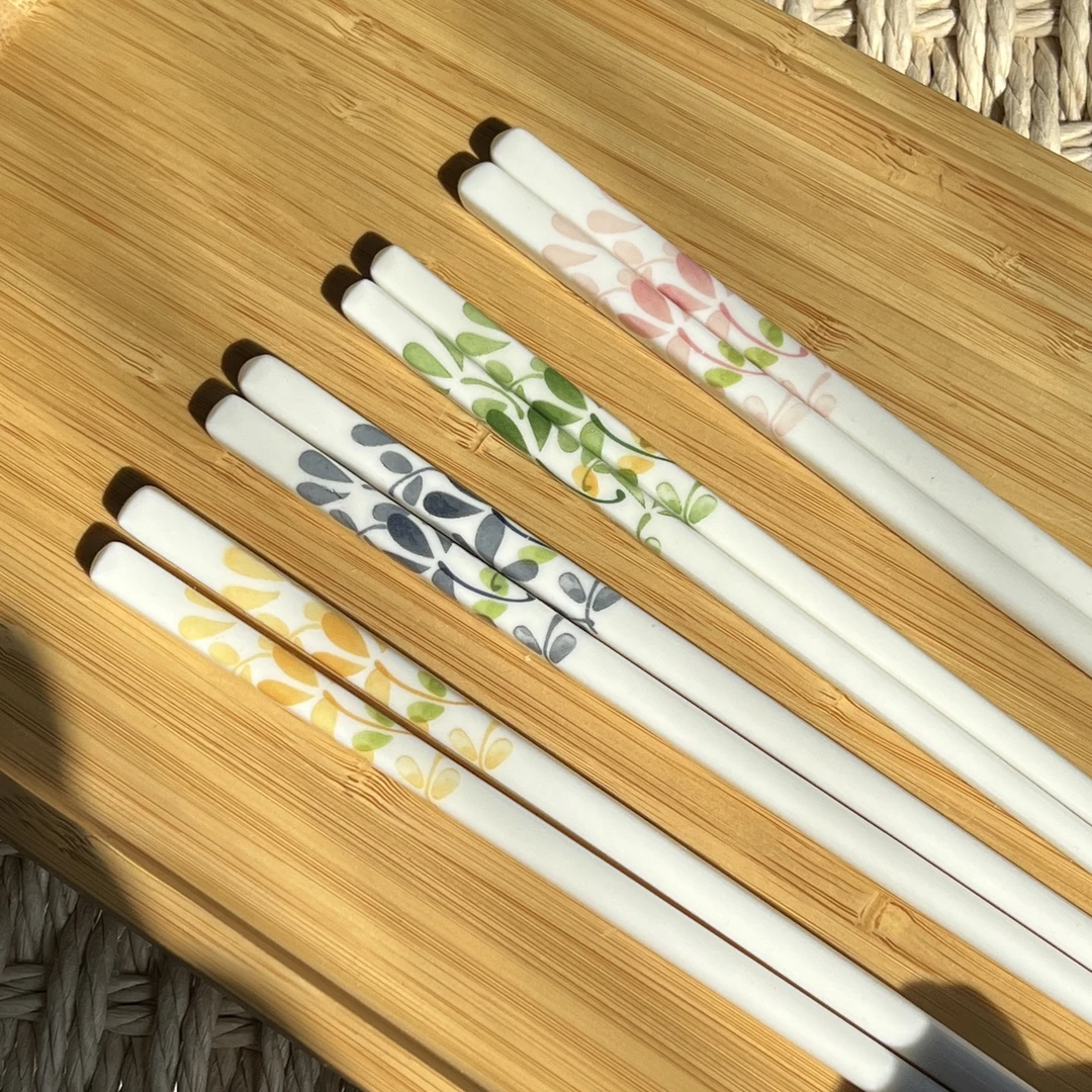 四季繁花四色创意陶瓷筷子防霉防滑陶瓷高档家用筷子