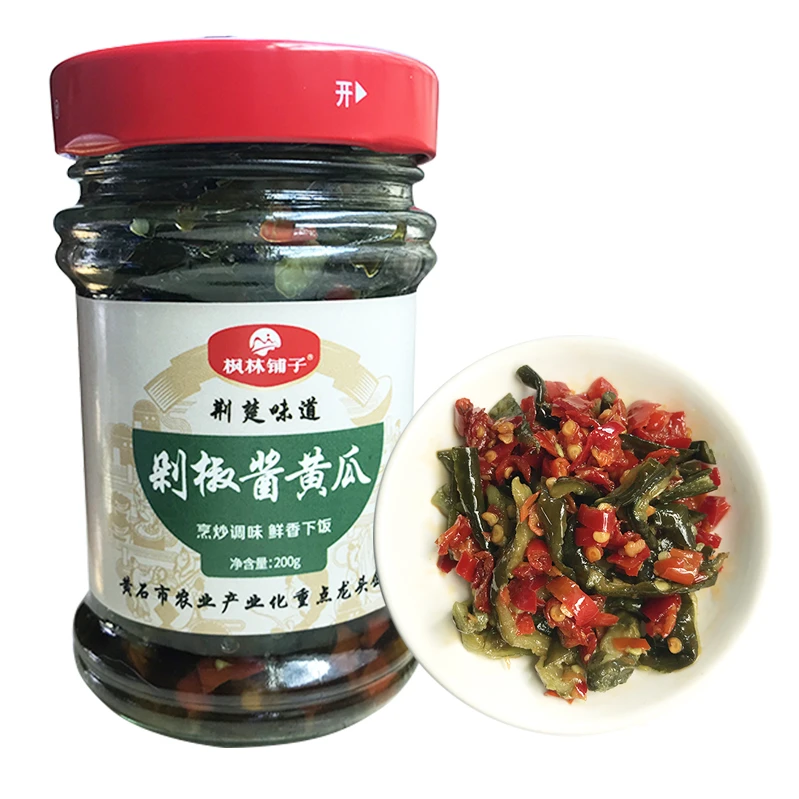 下饭神器 湖北阳新枫林铺子剁椒酱黄瓜200g/瓶