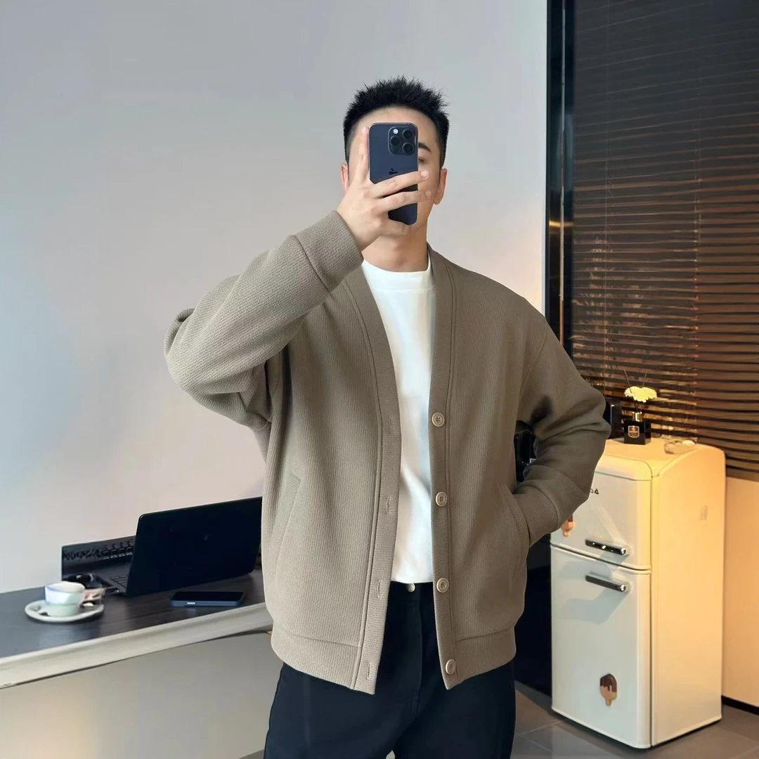 新款秋季男士运动开衫休闲百搭夹克外衣休闲防风纽扣外套XX