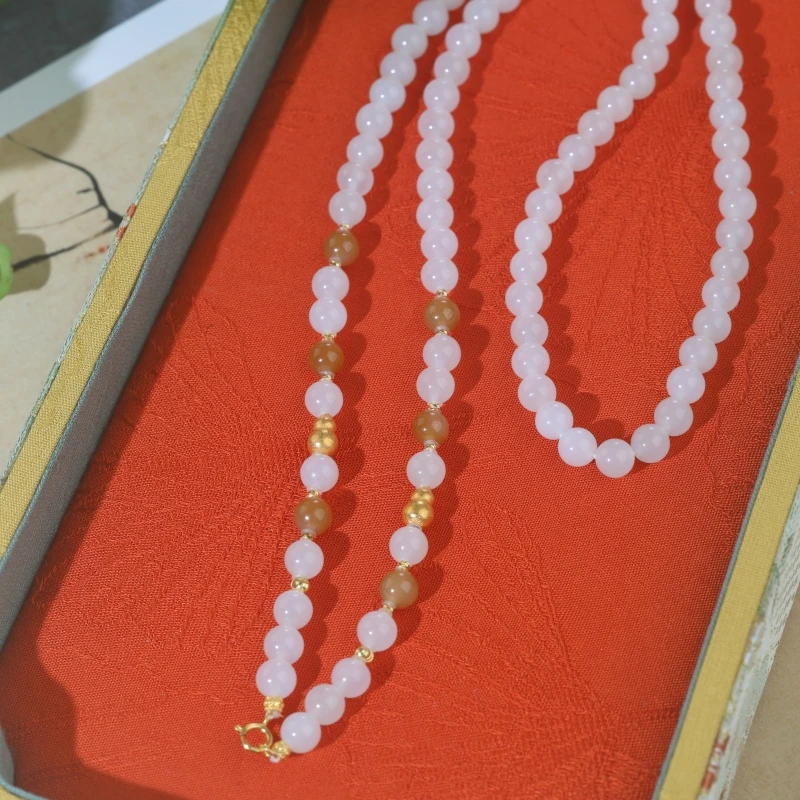 18K和田玉白玉设计款项链/多样性发其一