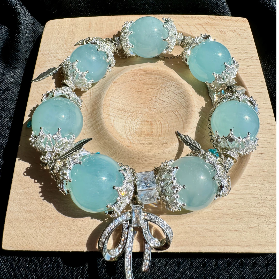 合金亚克力手链 海蓝色小宝17mm转转手链