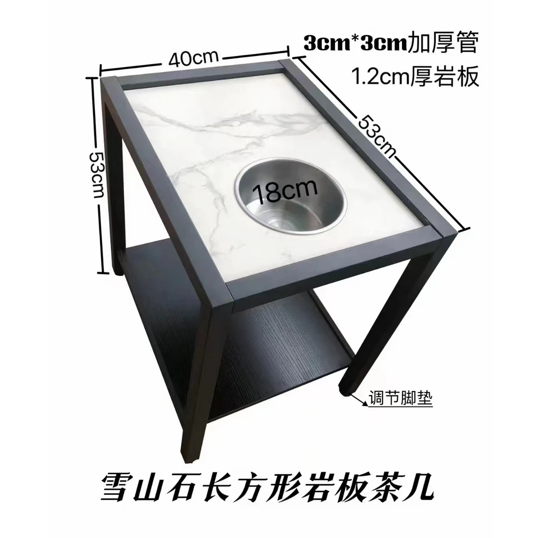 棋牌室茶几岩板双层