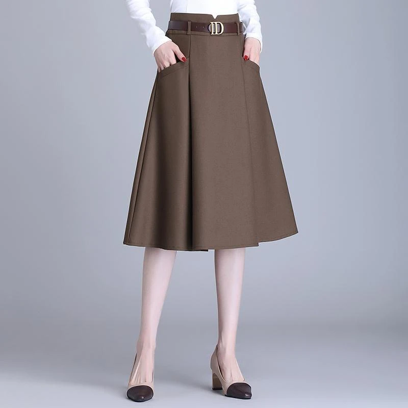 设计感软西装伞裙梨型身材a字裙半身裙女春秋新款显瘦中长款裙子