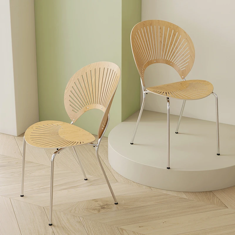 伊舟伊舟家用轻奢意式餐椅现创意代简约化妆椅书房北欧餐厅贝壳椅