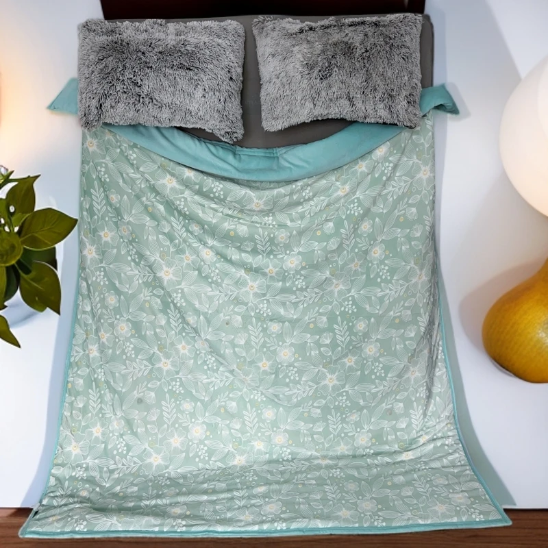 【绿雕花被】200*230cm被子加绒加厚双面绒被单人被芯冬被